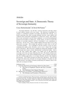 Articles Sovereign and State: A Democratic Theory of Sovereign