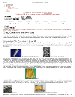 Zinc, Cadmium and Mercury - Chemwiki
