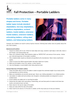 Fall Protection – Portable Ladders