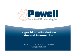 Hypochlorite Production General Information
