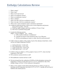 Enthalpy Calculations Review
