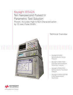 Keysight B1542A Ten Nanosecond Pulsed IV Parametric Test Solution