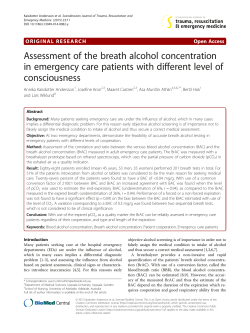 Assessment of the breath alcohol concentration in emergency care