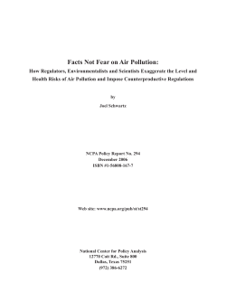Facts Not Fear on Air Pollution - National Center for Policy Analysis