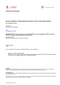 University of Groningen Sensory Adaptation of Dictyostelium