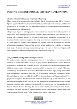 positive interdependence: different applications