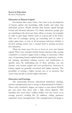 Invest in Education - Common Sense Economics