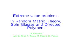 Extreme value problems in Random Matrix Theory, Spin Glasses