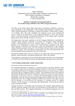 Expert roundtable Interpretation of the extended refugee definition