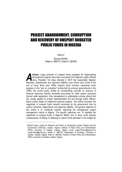 project abandonment, corruption and recovery of unspent budgeted