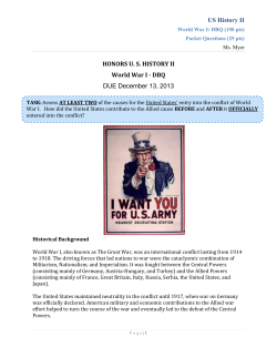DBQ: WWI - Ms. Myer`s ​Social Studies Site