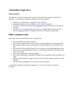 Aristotelian tragic hero Other common traits