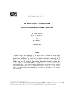 On Measuring the Productivity and the Standard of Living in Japan
