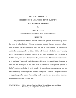 LISTENING TO BABBITT - UGA Electronic Theses and Dissertations