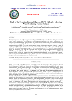 Journal of Chemical and Pharmaceutical Research, 2017, 9(3):141