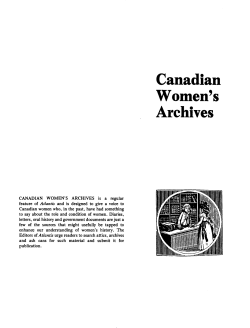 Canadian Women`s Archives