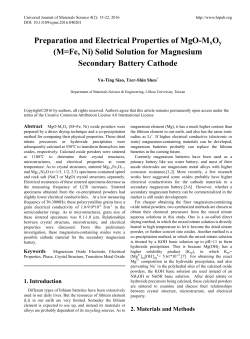 Preparation and Electrical Properties of MgO