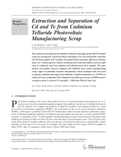 Extraction and separation of Cd and Te from cadmium telluride