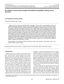 Do Lifestyle or Social Factors Explain Ethnic