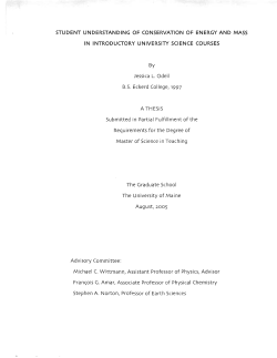 STUDENT UNDERSTANDING OF CONSERVATION OF ENERGY