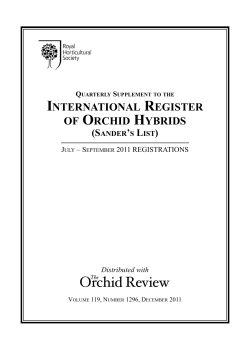 RHS orchid hybrid supplement 2011 July to September