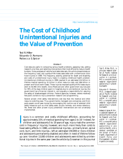 The Cost of Childhood Unintentional Injuries and the Value of