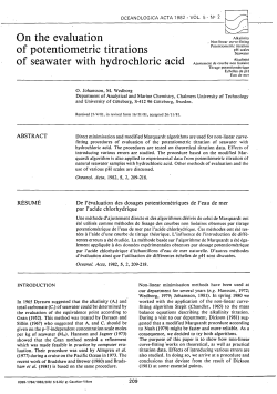 On the evaluation of potentiometric titrations of seawater