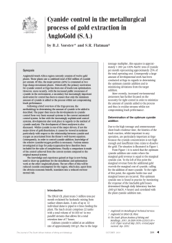 Cyanide control in the metallurgical process of gold