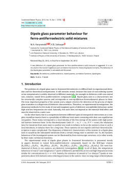 Dipole glass parameter behaviour for ferro