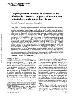Frequency-dependent effects of quinidine on the relationship