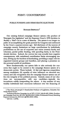 Public Funding and Democratic Elections