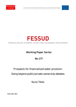 Prospects for financialised water provision