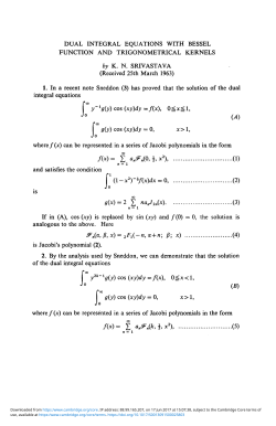 Dual Integral Equations with Bessel Function and Trigonometrical