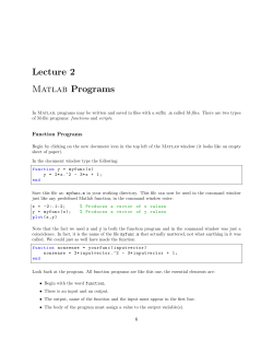 Lecture 2 Matlab Programs