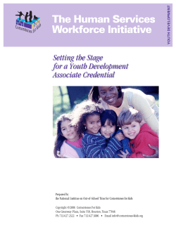 Setting the Stage for a Youth Development