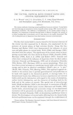 PBC VECTOR, CRITICAL BOND ENERGY RATIO AND CRYSTAL
