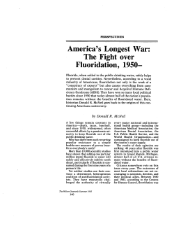 America`s Longest War: The Fight over Fluoridation, 1950-