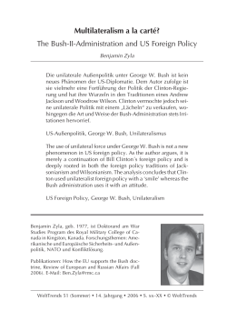 Multilateralism a la cart&eacute;? The Bush-II-Administration and