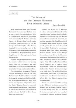 The Advent of the Irish Dramatic Movement: From Politics to