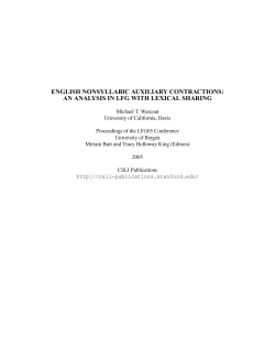 english nonsyllabic auxiliary contractions: an