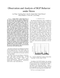 Observation and Analysis of BGP Behavior under Stress