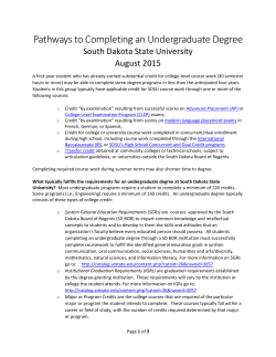 Pathways to Completing an Undergraduate Degree