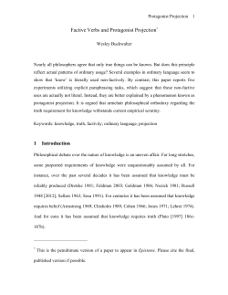 Factive Verbs and Protagonist Projection