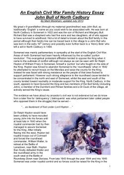 An English Civil War Family History Essay John Bull of North Cadbury