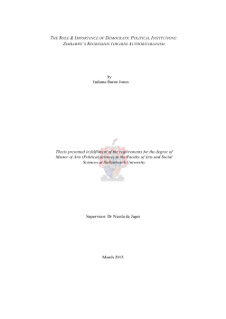 March 2015 Thesis presented in fulfilment of the requirements for