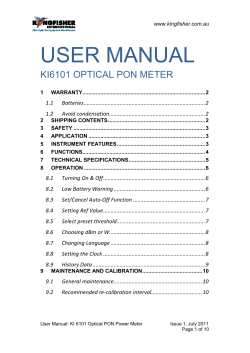 PON Power Meter KI 6101 User Manual Discontinued