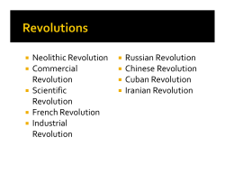 Neolithic Revolution Commercial Revolution Scientific Revolution