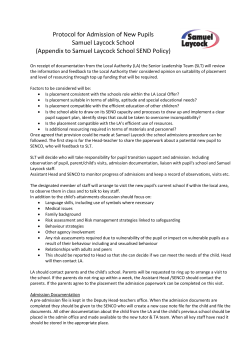 Samuel Laycock Admissions Protocol PDF File