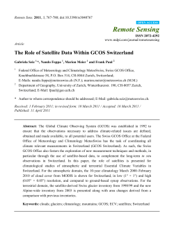 The Role of Satellite Data Within GCOS Switzerland