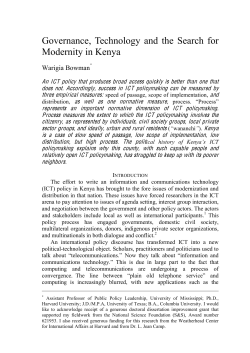 Governance, Technology and the Search for Modernity in Kenya
